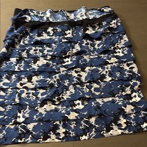 Alfani Blue and White Ruffled Pencil Skirt